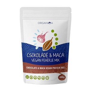 Organiqa Bio vegán fehérje mix csokoládé-maca – 400 g