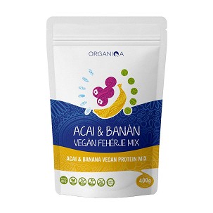 Organiqa Bio vegán fehérje mix acai-banán – 400 g