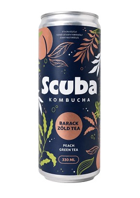 Scuba kombucha barack-zöld tea – 330 ml