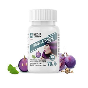 Natur Tanya® Szerves szőlőmag + ginkgo tabletta – 70 db